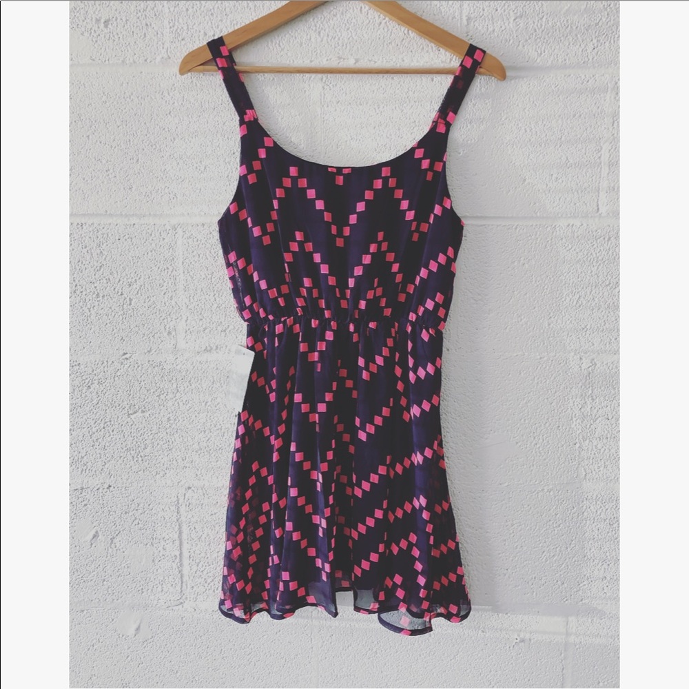 My Beloved navy & pink summer dress sz: S NWT